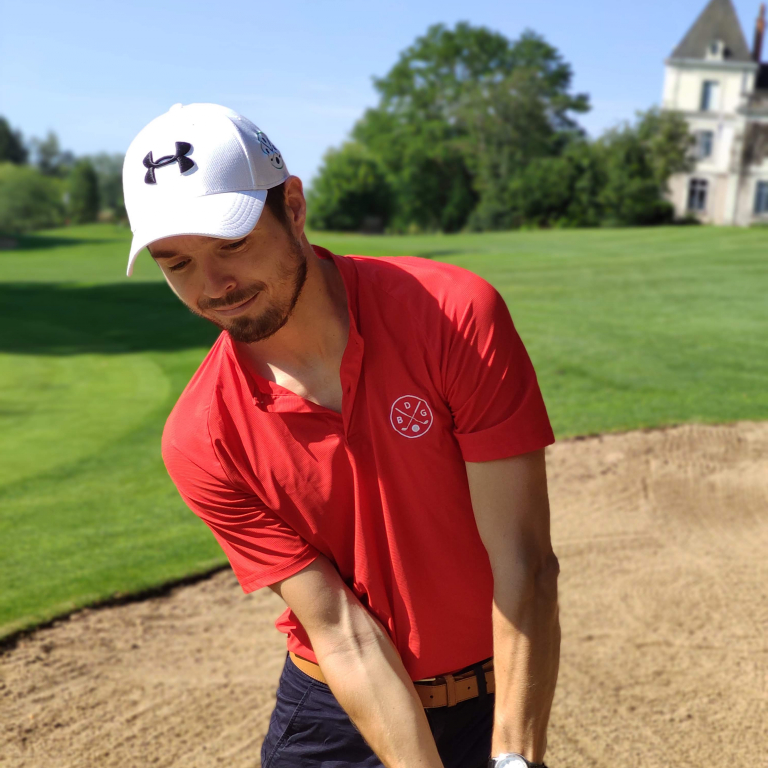 Le polo de golf technique rouge Le Bazar des GolfeursTextile homme