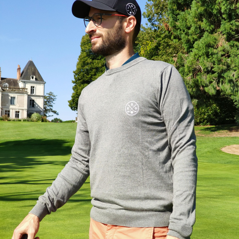 Le pull de golf col rond gris Le Bazar des GolfeursTextile homme